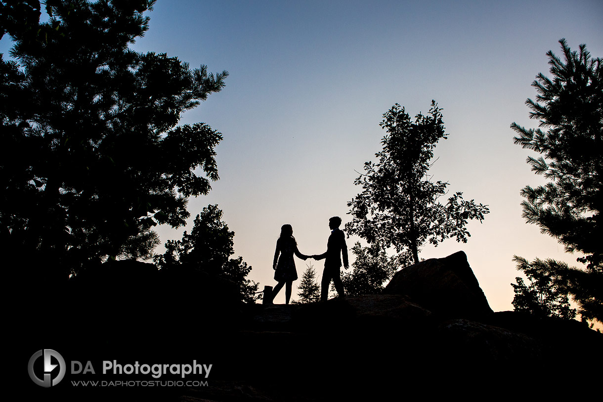 Engagement Silhouettes Photos at Trillium Park in Toronto