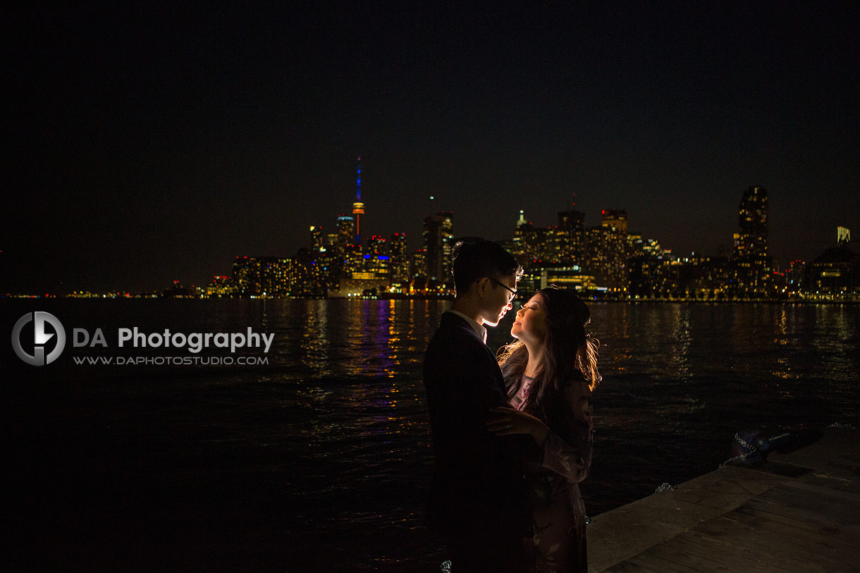 Nighttime Engagement Photography at Polson Pier Skyline ViewPoint