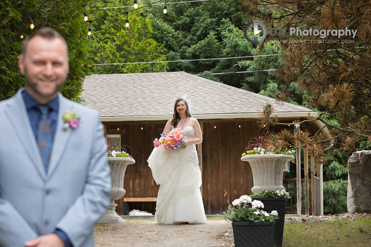 Bride at CJ Country Events first-look photos Bride at CJ Country Events first-look photos