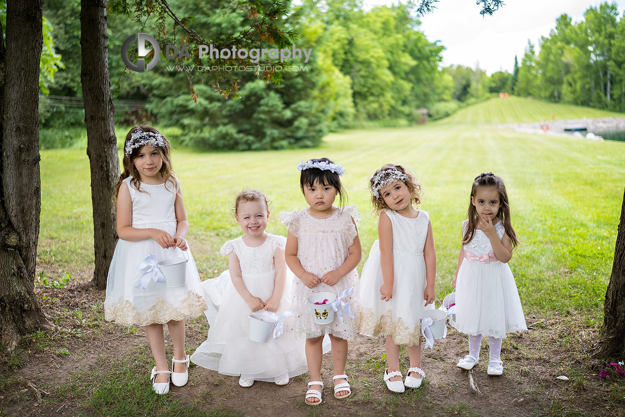 Flower girls at Outdoor Wedding Ceremony at CJ Country Events Flower girls at Outdoor Wedding Ceremony at CJ Country Events