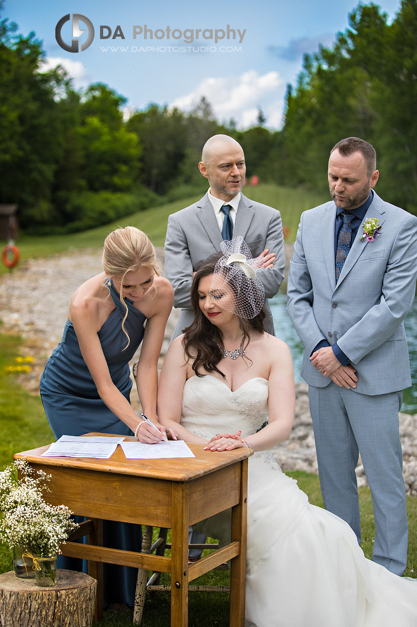 Signing part of a Wedding Ceremony in Rockwood Signing part of a Wedding Ceremony in Rockwood