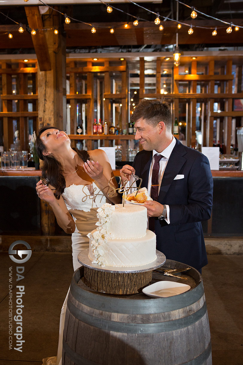 Fun Photo of a cake cutting at a Wedding Reception at Archeo Fun Photo of a cake cutting at a Wedding Reception at Archeo