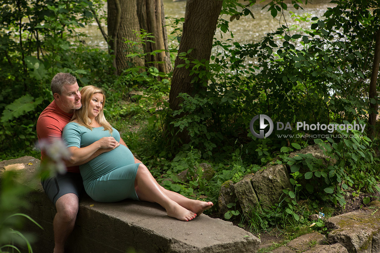 Intimate Maternity Photos at Lynn River Falls in Port Dover