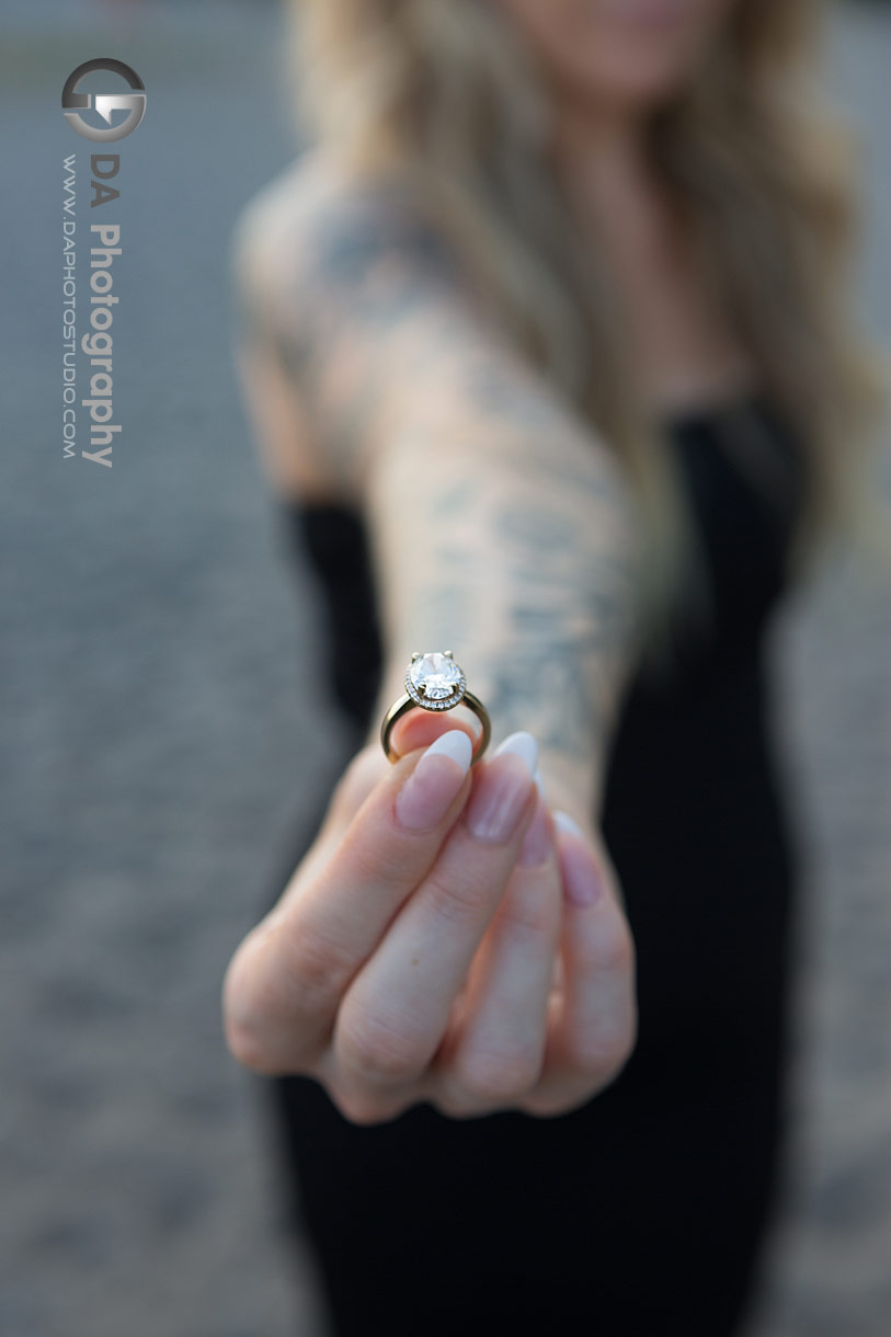 Girl holding an engagement ring