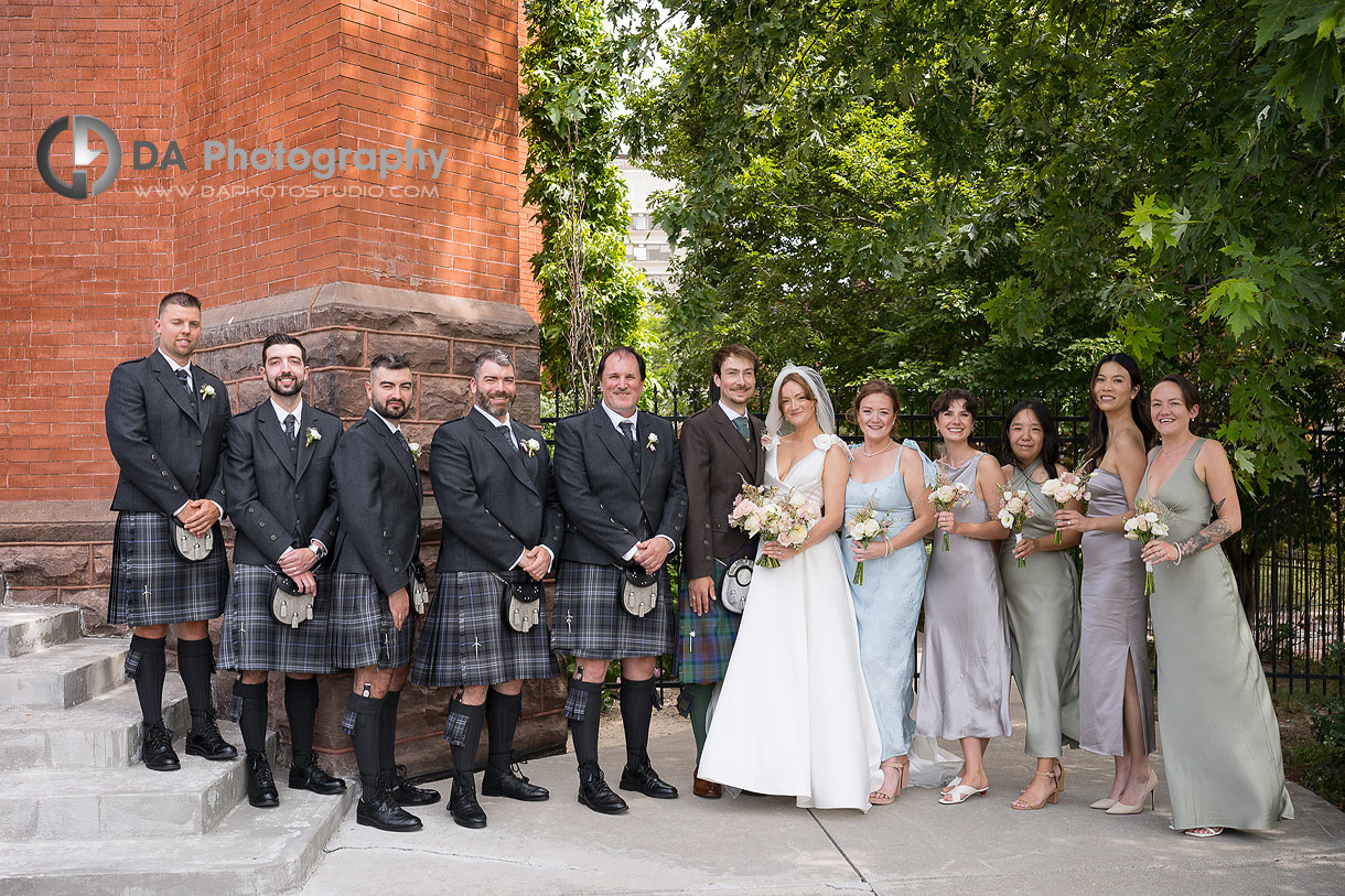 Photo of a Bridal Party at St. Mary’s Church in Kitchener