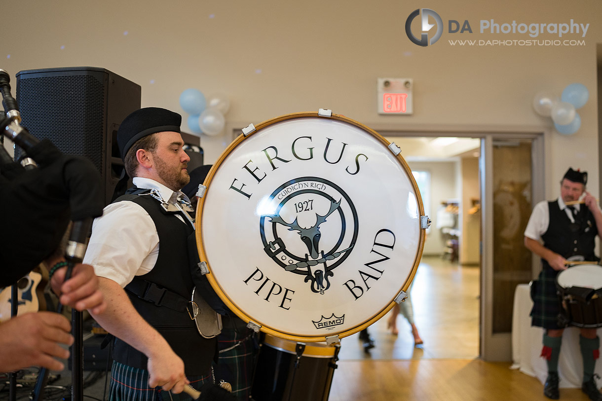 Wedding Receptions at Alma Community Centre with Pipe Band