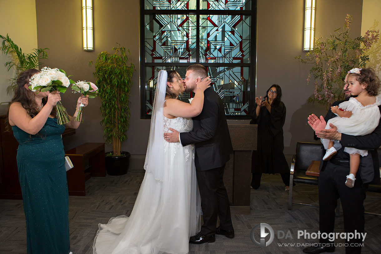 Bride and Groom at City Hall wedding ceremony Bride and Groom at City Hall wedding ceremony