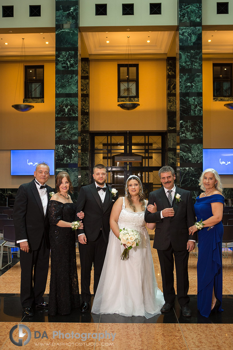 Family photo of a City Hall Wedding Ceremony Family photo of a City Hall Wedding Ceremony