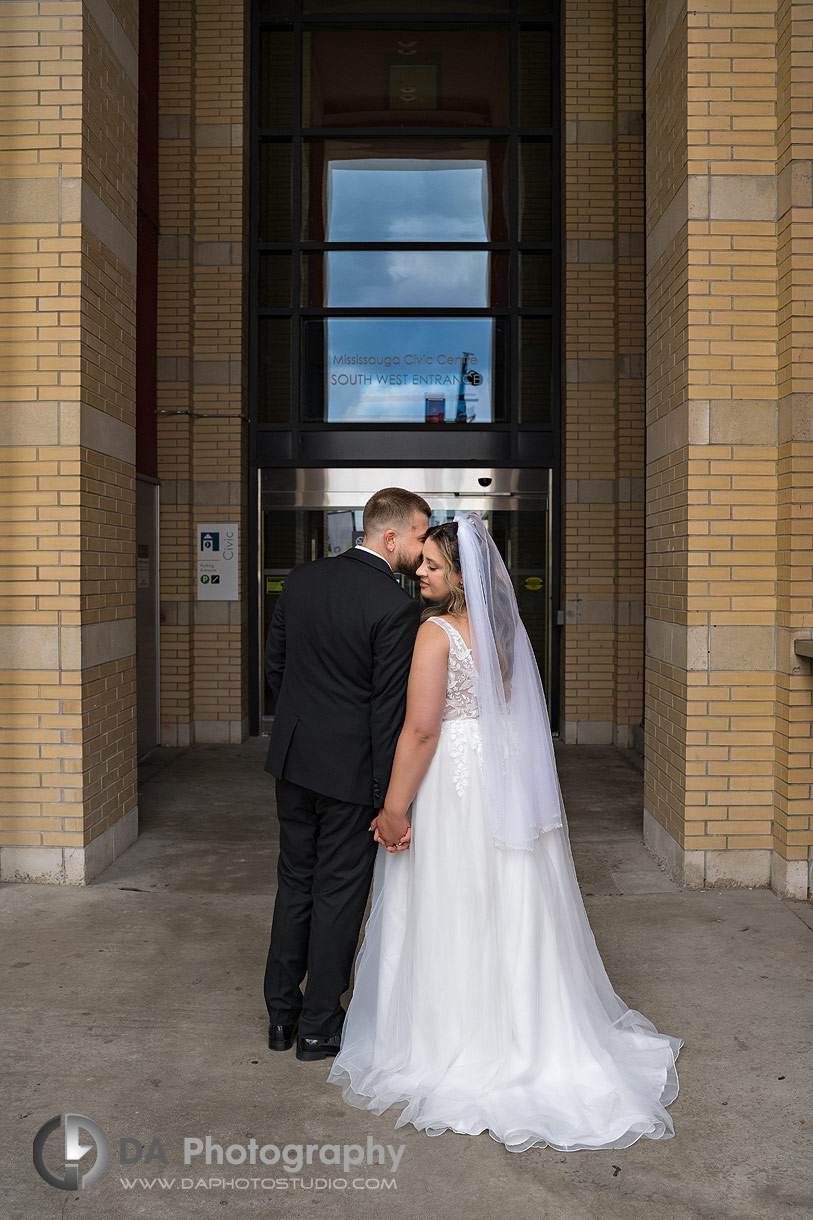 Photographs of Bride and Groom at City Hall in Mississauga Photographs of Bride and Groom at City Hall in Mississauga