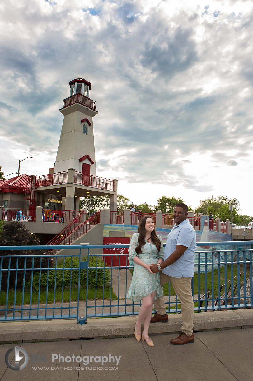Engagement photography in Mississauga at Port Credit Lighthouse
