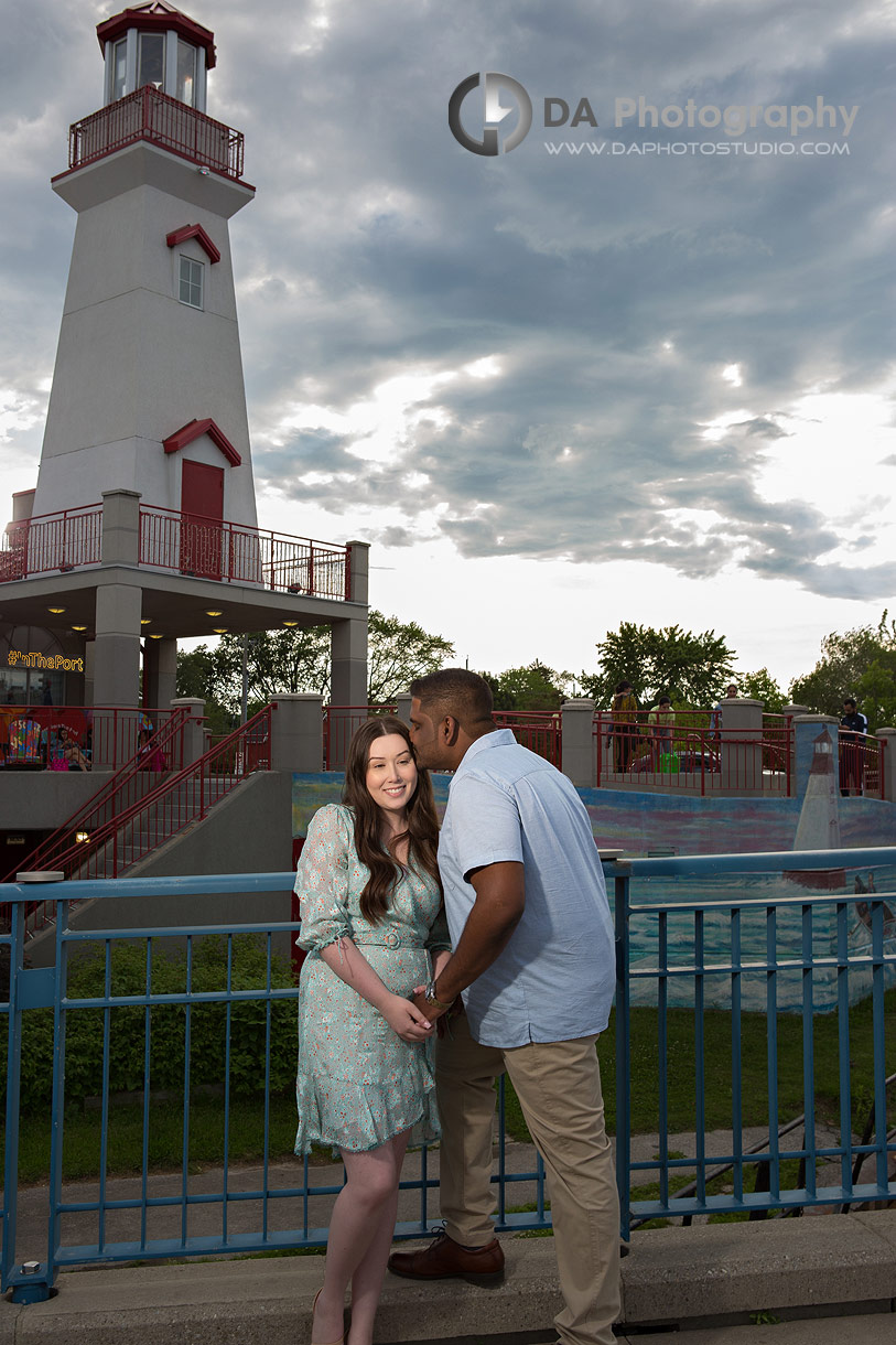 Engagement photo in Mississauga at Port Credit Lighthouse