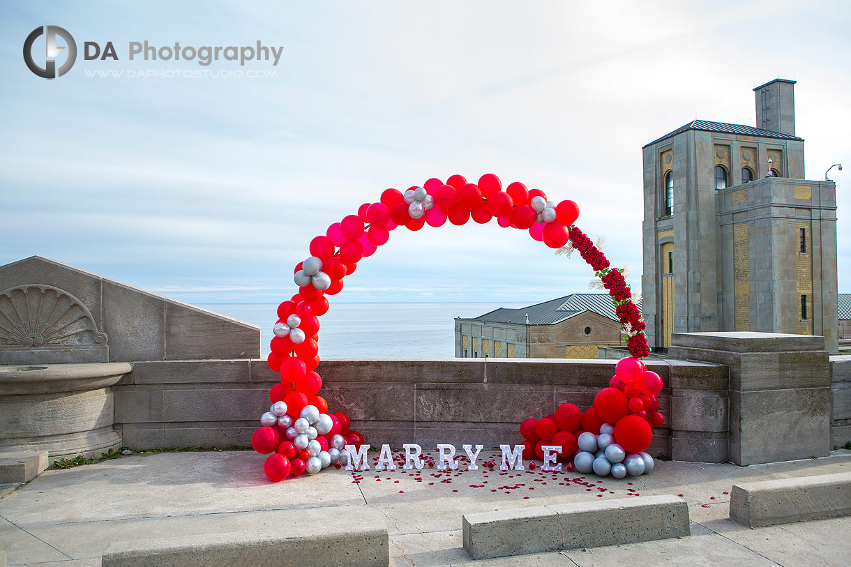 Set up for Marriage Proposal at R.C. Harris Water Treatment Plant in Toronto