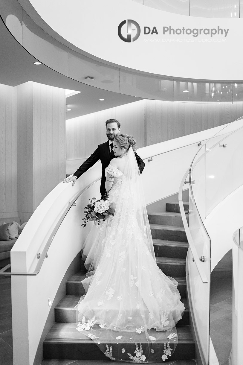 Pearle Hotel Wedding Photo on the stairs