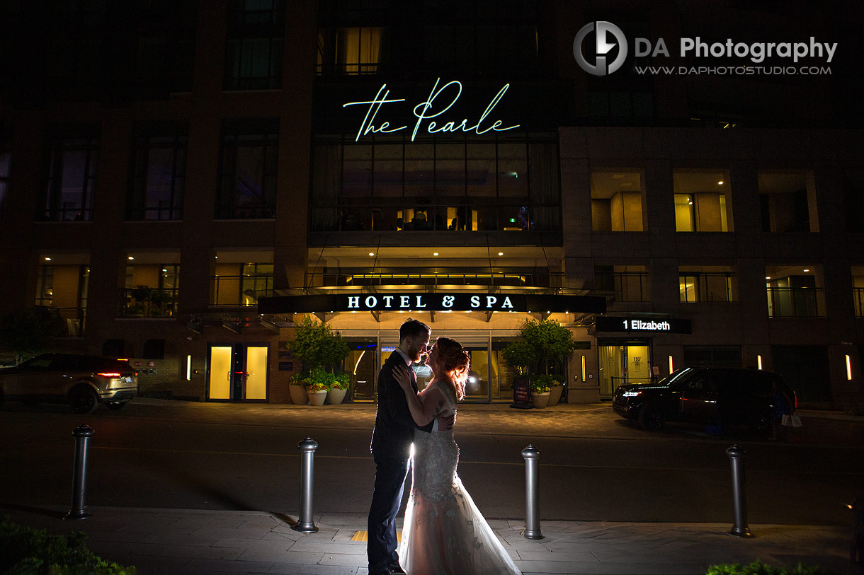 Outdoor Nighttime Wedding Photo at Pearle Hotel and Spa