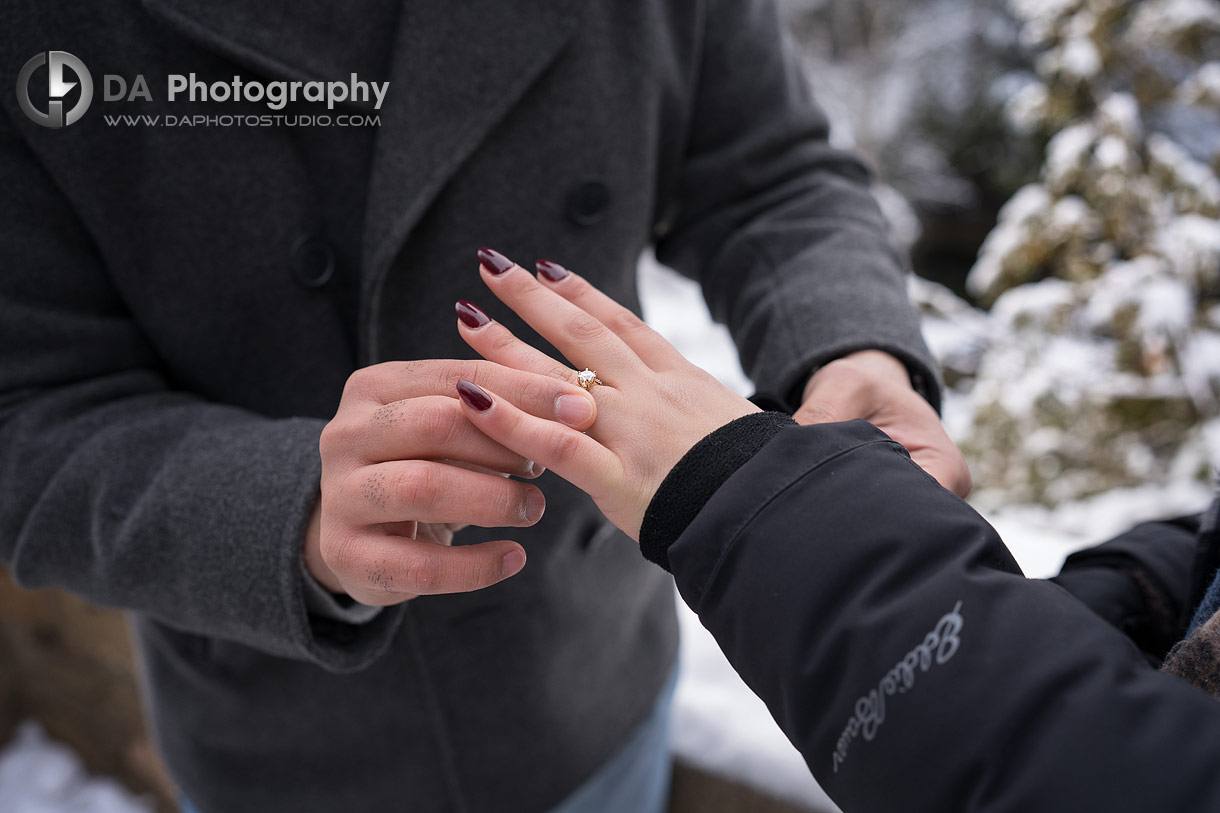 Engagement ring at Elora Gorge