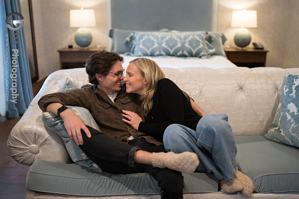 Cozy Proposal Moments at Elora Mill & Spa